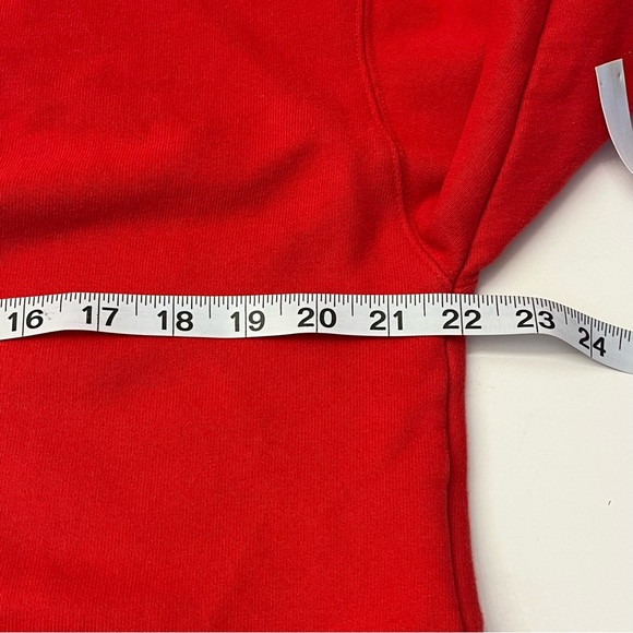 Levis Womens Red White Long Sleeve Cropped Oversized Pullover Sweatshirt… - Picture 11 of 13